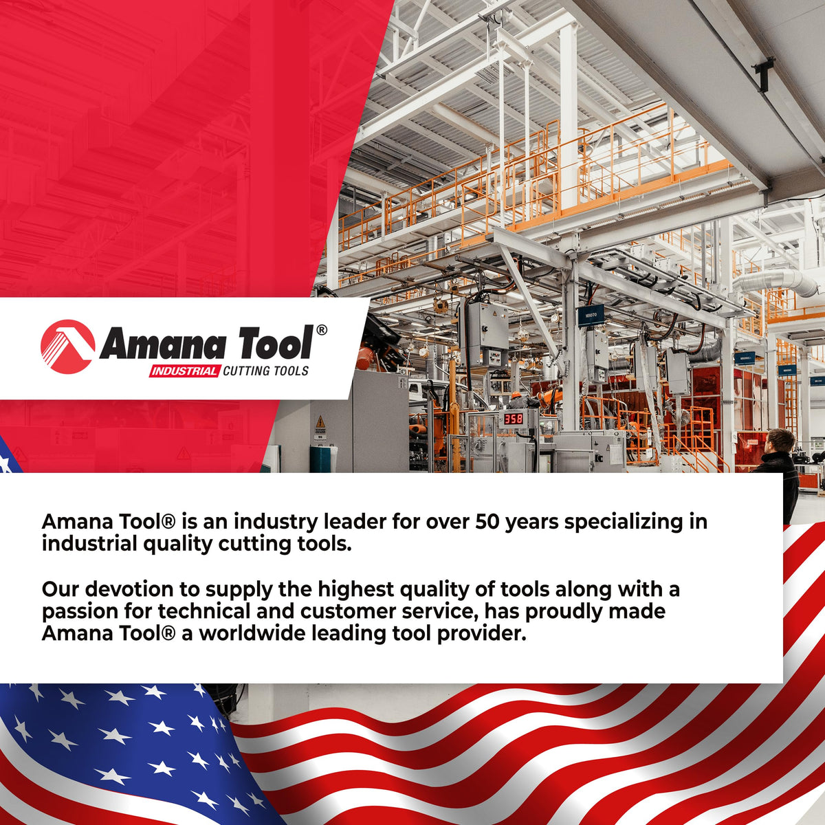 Amana Tool quick-release hex shank for fast bit changes.