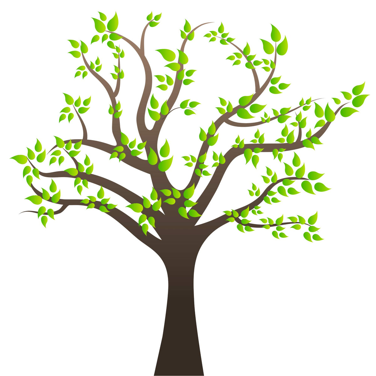 AM AMAONM tree wall decal with giant brown leaves for kids’ rooms and easy removal.