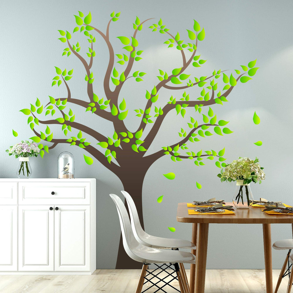 AM AMAONM cartoon tree wall sticker fits smooth surfaces like doors or mirrors.