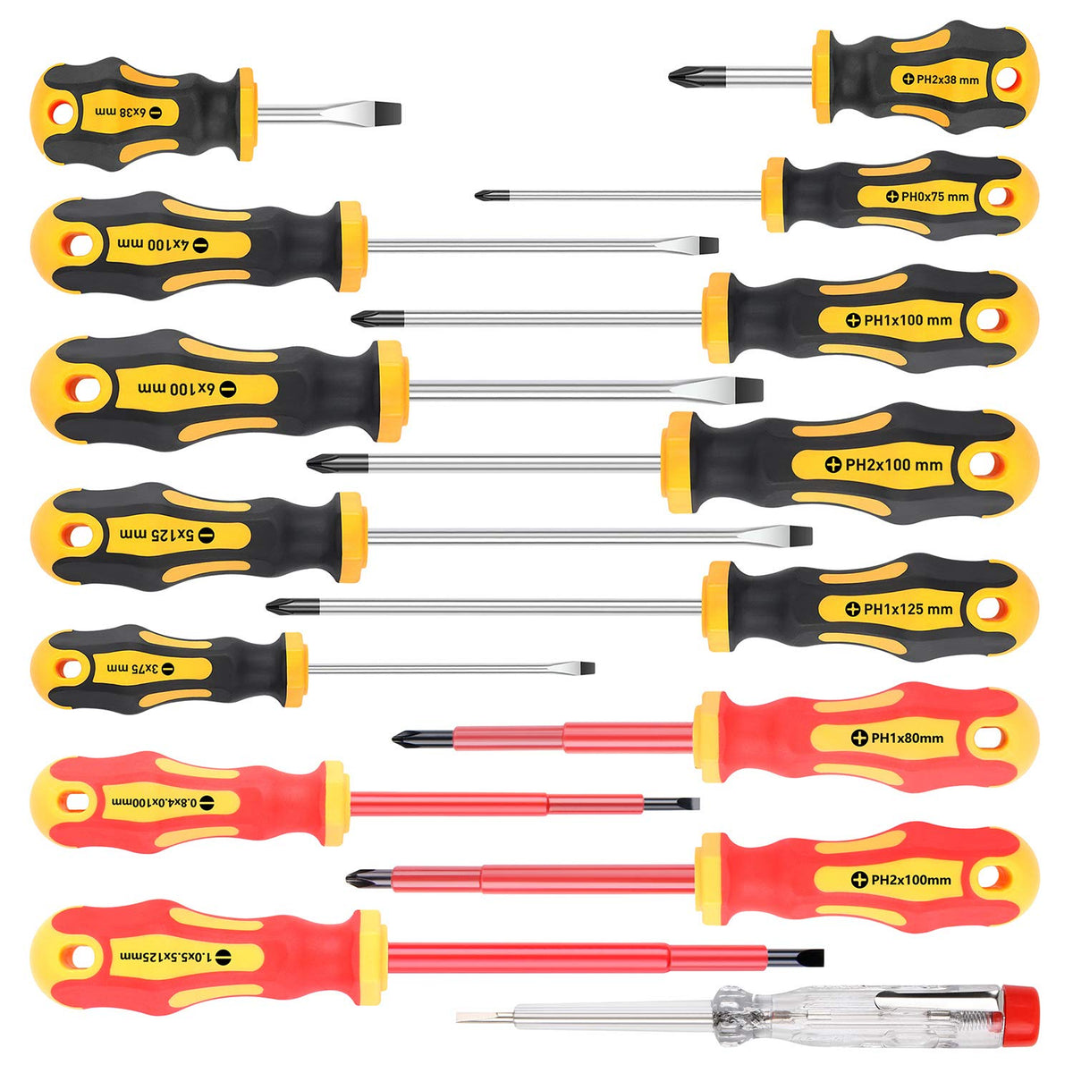 Amartisan 15-piece magnetic screwdrivers set in case with magnetic tips