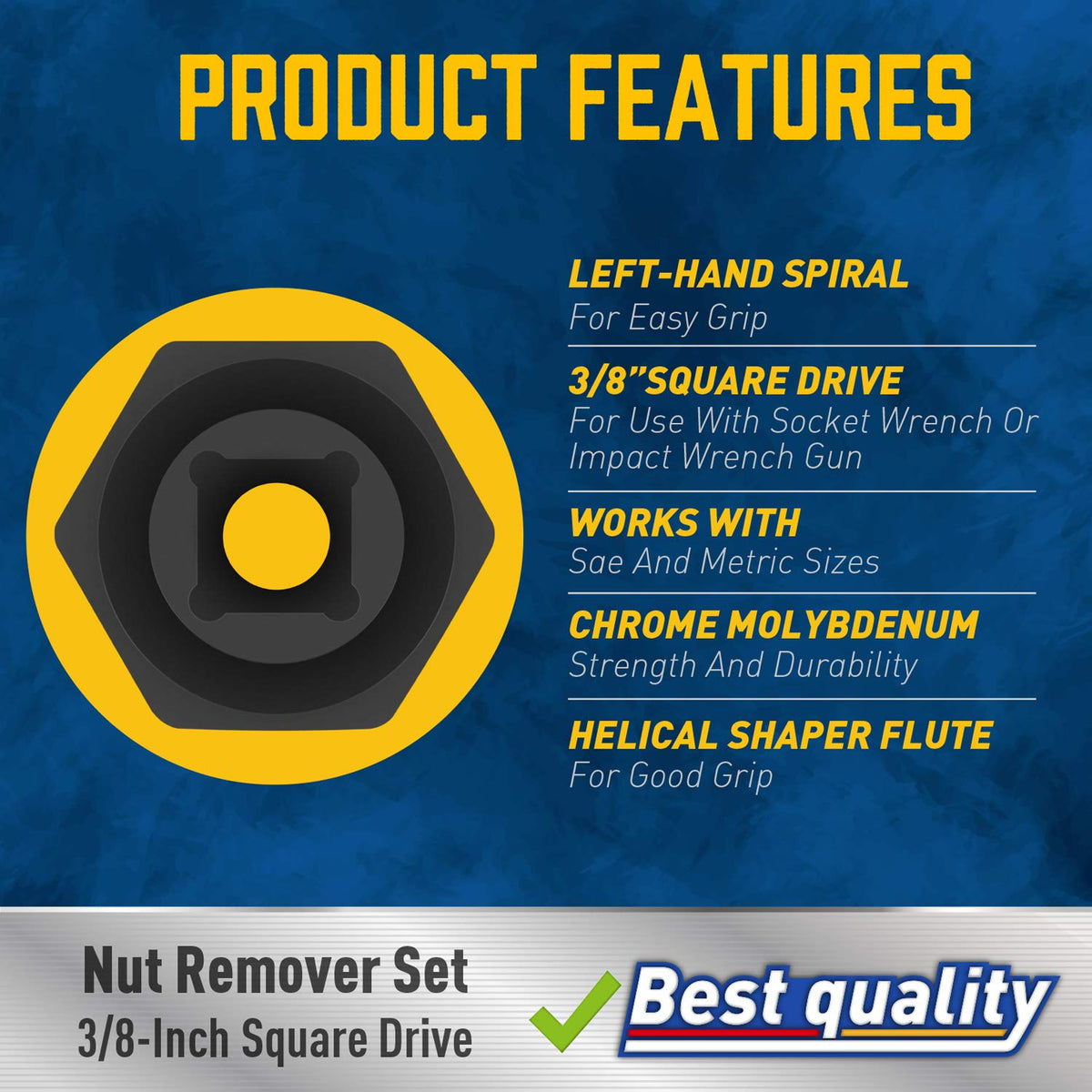 Amartisan oxide finish on bolt extractors boosts durability and corrosion resistance.