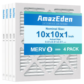 AmazEden 10x10x1 air filter with pleated technology for better filtration and airflow