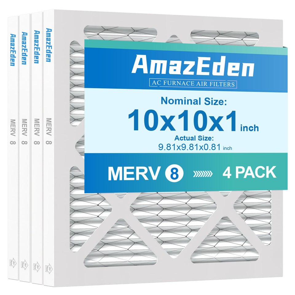 AmazEden 10x10x1 air filter with pleated technology for better filtration and airflow