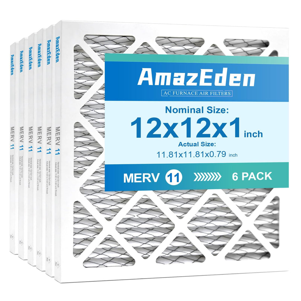 AmazEden 12x12x1 air filter pack front view shows bulk value and compatibility