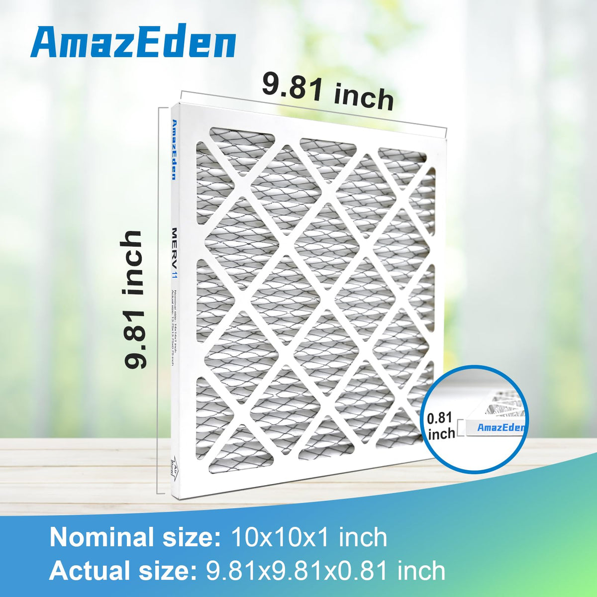 AmazEden pleated filter demonstrates advanced filtration for HVAC systems.