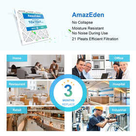 AmazEden 10x10x1 filter ready for quick installation in home HVAC.
