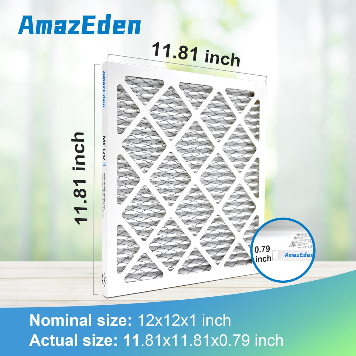 AmazEden MERV 11 filter close-up showing strong particle capture and dust defense