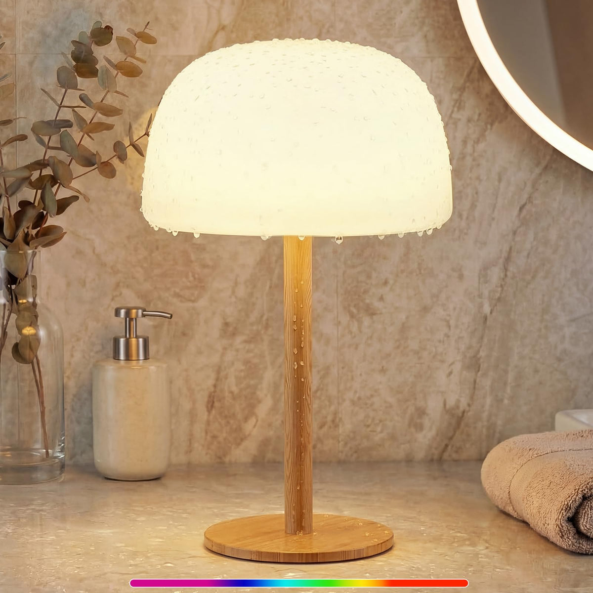 AmazeFun waterproof shower lamp inside shower with stable ambient light