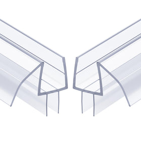 AmazerBath Frameless door bottom seal with clear drip rail helps contain water.