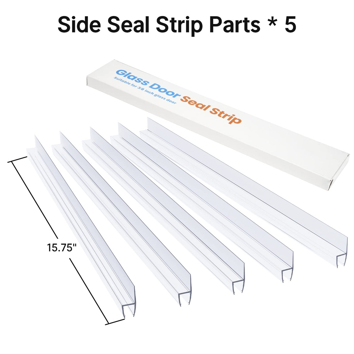 AmazerBath seal-strip assembly steps illustrate five-part design for precise fit.