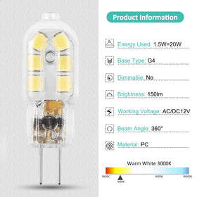 Amazing power G4 LED bulb base detail for stable 12V operation.