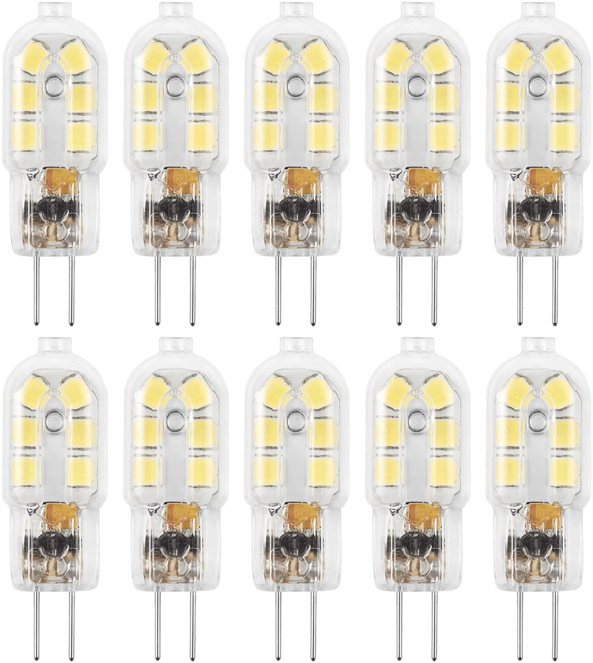 Amazing power G4 LED bulb close-up showing warm white 3000K glow.
