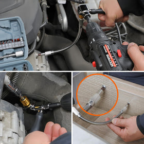AmazingFree in-use assembly showing quick drilling in tight spaces.