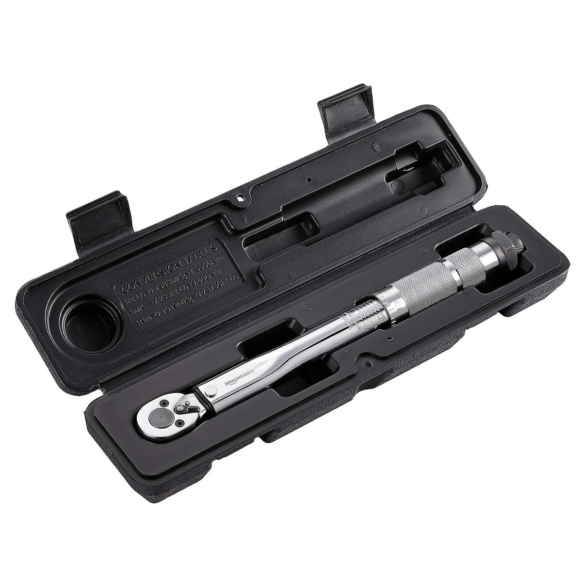 Amazon Basics torque wrench adjusting setting for precise torque control