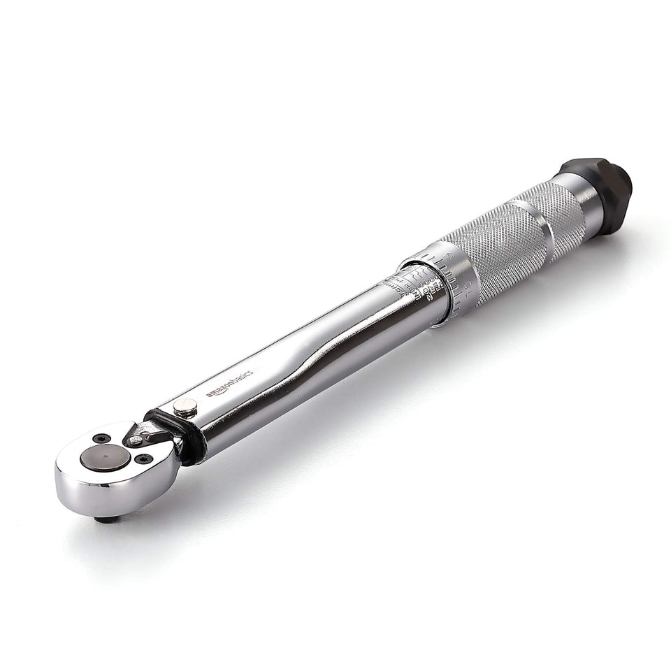 Amazon Basics 1/4-Inch Drive Torque Wrench in case for organized storage and portability