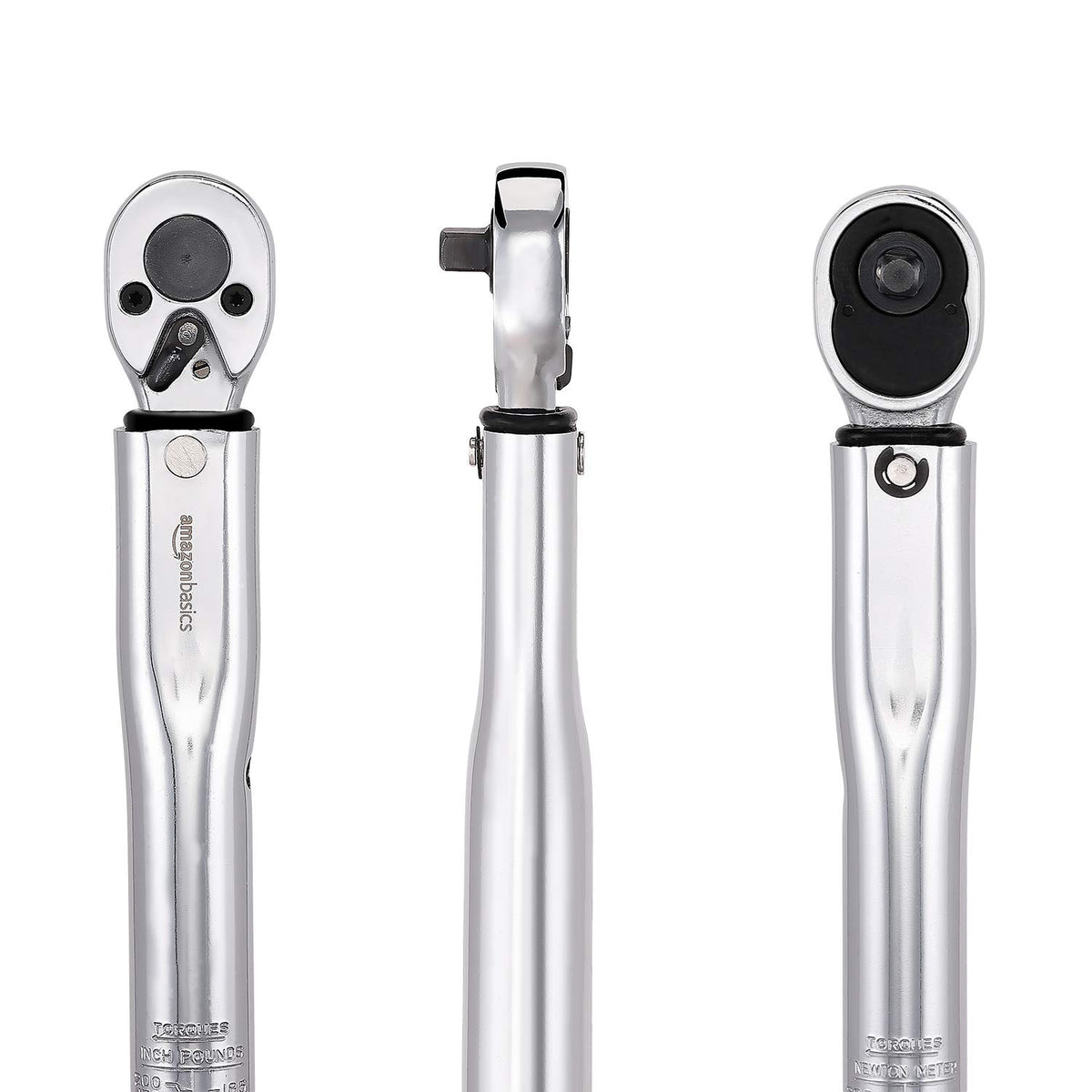 Amazon Basics Cr-V steel head on torque wrench for durability