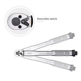 Amazon Basics torque wrench in action tightening a bolt