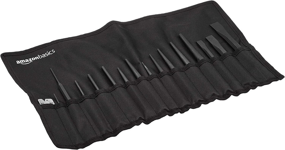 Amazon Basics 16-Piece set with storage pouch keeps tools organized for quick tasks