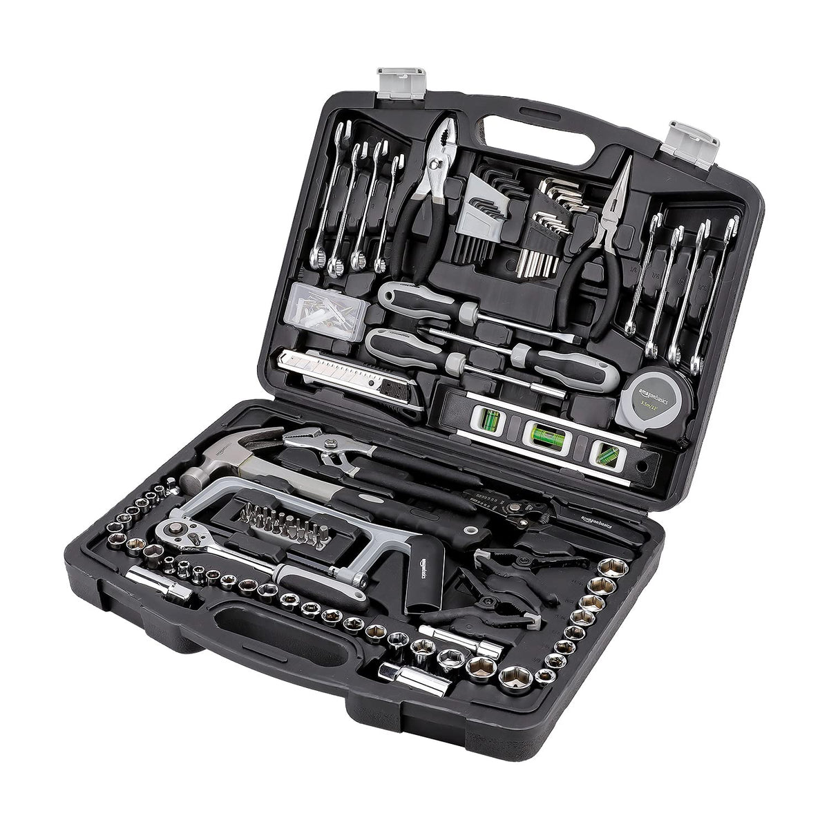 Amazon Basics 173-piece tool set in case for organized home repairs.