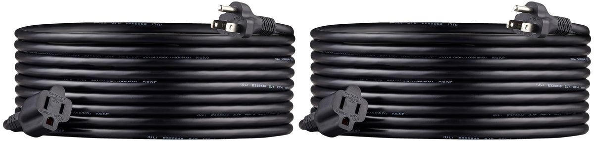 Amazon Basics 20-foot extension cord in black for indoor use and added reach