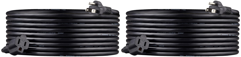Amazon Basics 20-foot extension cord in black for indoor use and added reach