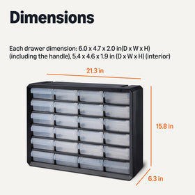 Amazon Basics compact 24-drawer system designed for office, craft, and tool parts.