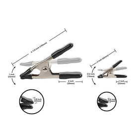 Amazon Basics 3/4-inch clamps close-up showing smooth opening.