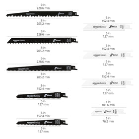 Amazon Basics 32-piece blade collection for wood, metal, plastic, and drywall projects.