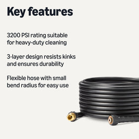 Amazon Basics 3200 PSI-rated hose demonstrates heavy-duty cleaning performance.