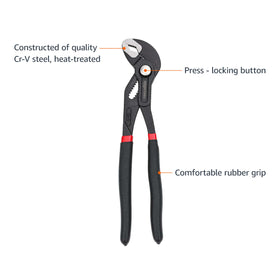 Amazon Basics 12-inch groove joint pliers handle chunky fasteners with leverage.