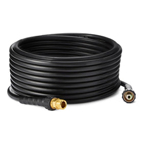 Amazon Basics 50ft pressure washer hose in action for versatile outdoor cleaning.