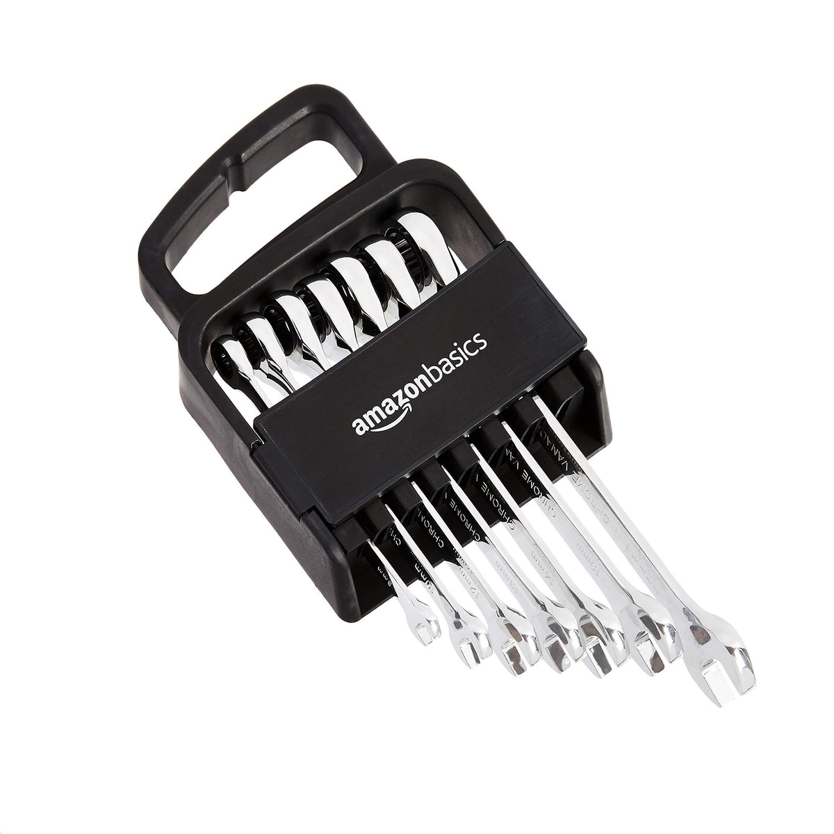 Amazon Basics 72-tooth ratchet gear enables smooth operation in tight spaces.