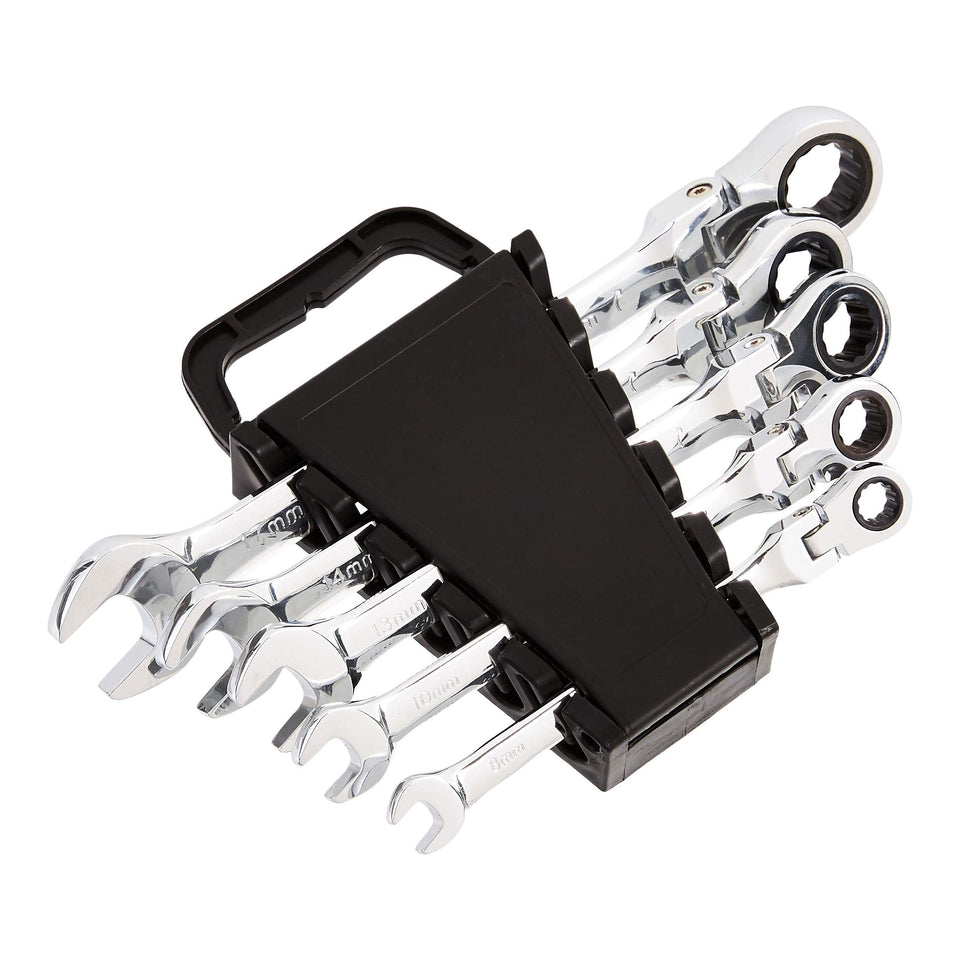 Amazon Basics 72-tooth ratcheting wrench with flexible head for tight spots