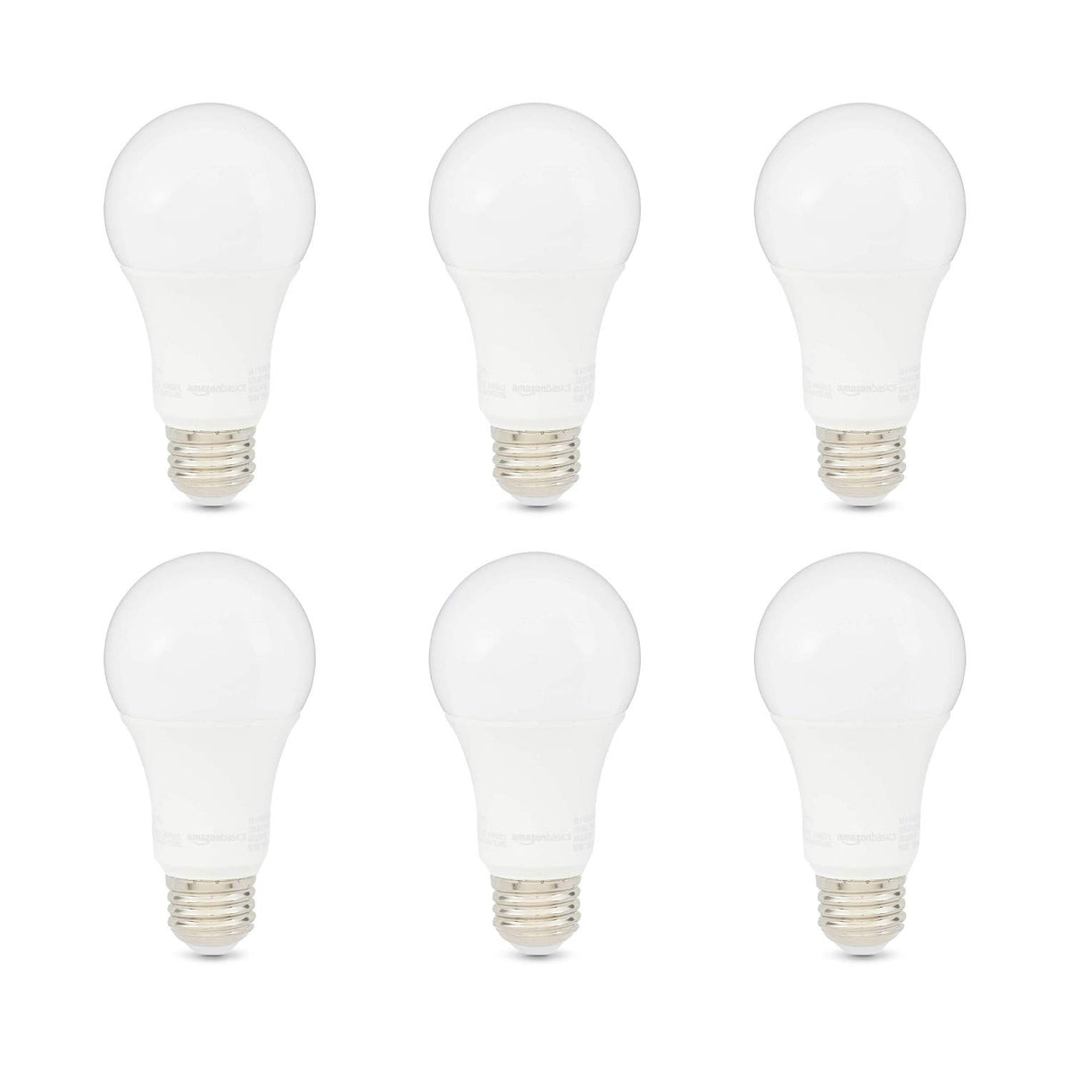 Amazon Basics A19 LED bulb daylight glow for bright, energy-efficient living spaces.
