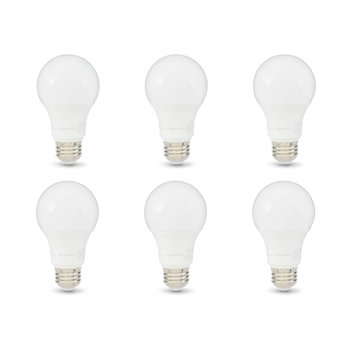 Amazon Basics A19 LED bulbs provide 75W-equivalent brightness with energy efficiency.