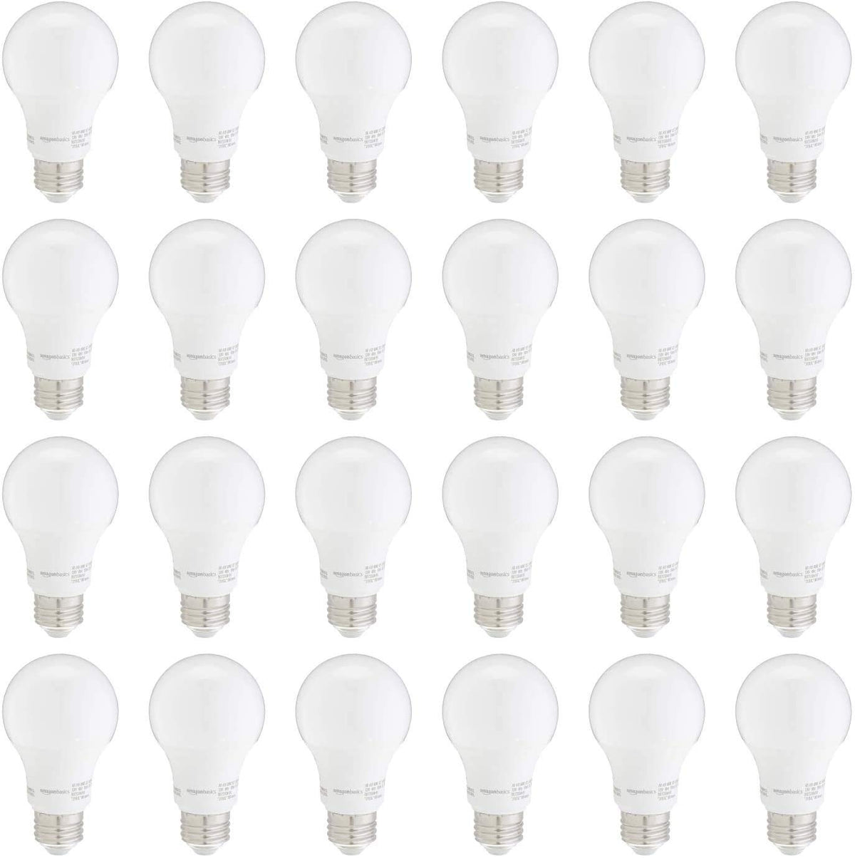 Amazon Basics A19 LED bulbs with warm white glow for cozy rooms