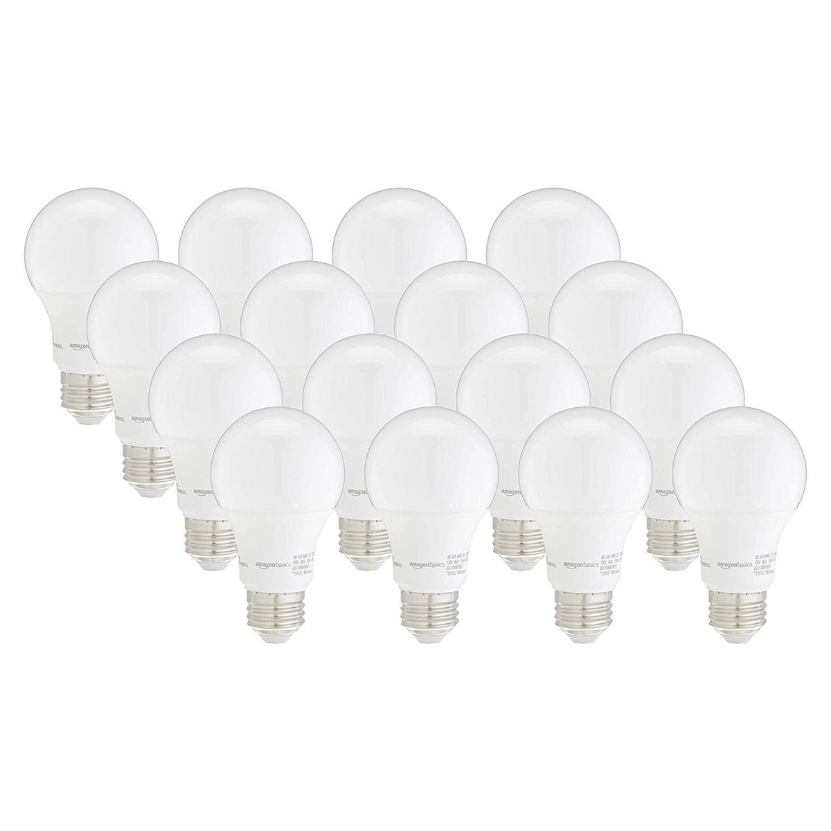 Amazon Basics A19 LED bulbs 16-pack for energy efficiency
