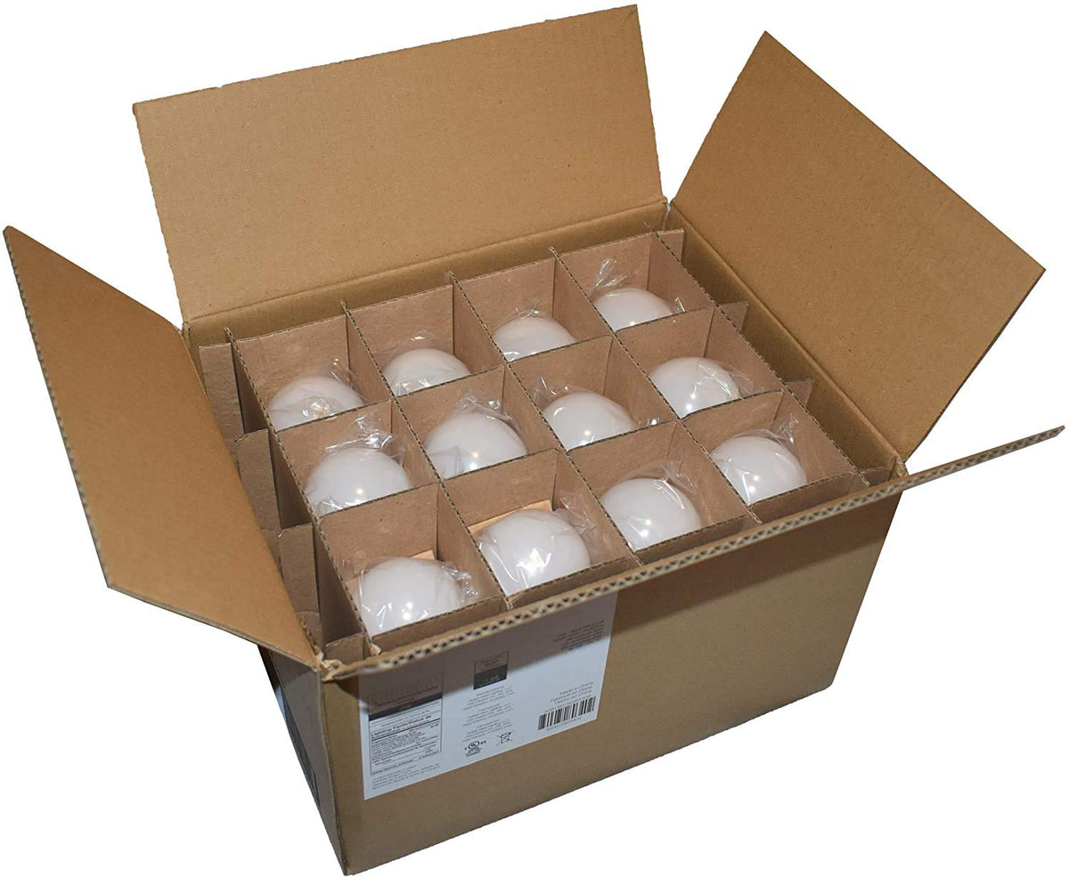 Amazon Basics A19 LED bulbs packaging highlights 24-pack convenience