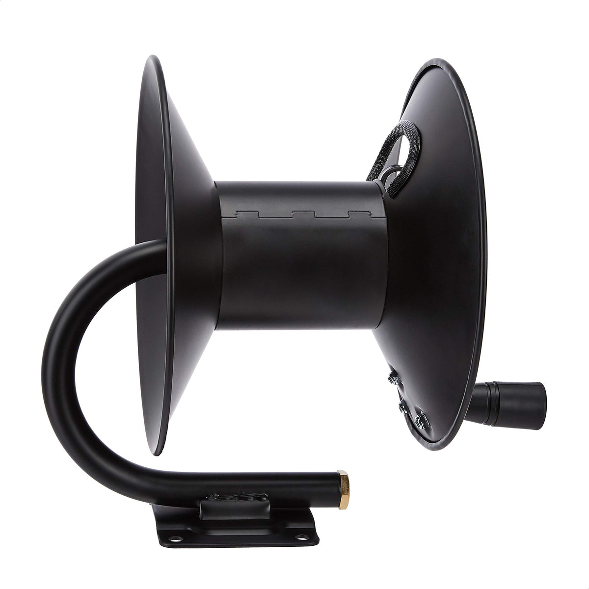 Amazon Basics hose reel keeps hoses organized and ready for use.