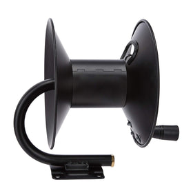 Amazon Basics hose reel keeps hoses organized and ready for use.