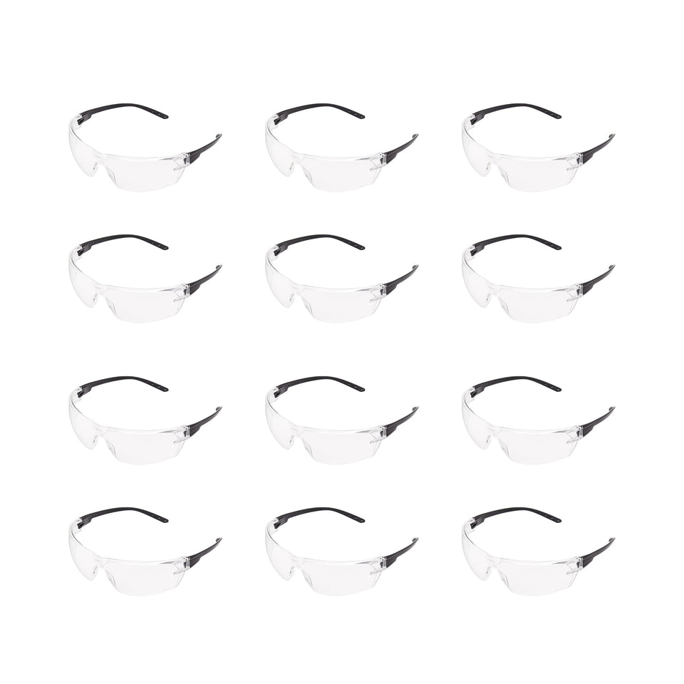 Amazon Basics anti-fog safety glasses front view provide clear vision in humid work conditions