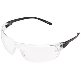 Amazon Basics anti-fog safety glasses side view with wraparound design for full eye protection