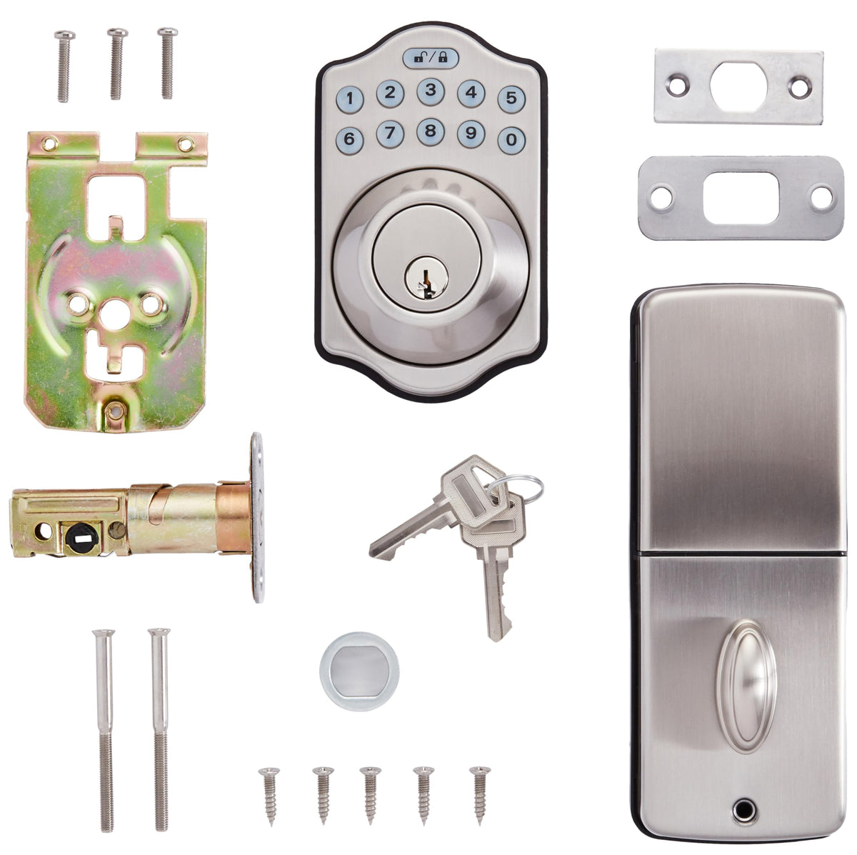 Amazon Basics automatic locking feature keeps doors secure after entry.