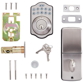 Amazon Basics automatic locking feature keeps doors secure after entry.