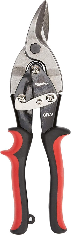 Amazon Basics aviation snip right-cut blade enables efficient straight cuts.