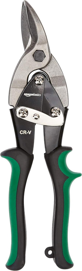 Amazon Basics aviation snip straight-cut blade provides clean sheet-metal cuts.