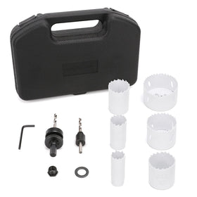 Bi-metal hole saws from 25/32 to 2-11/16 inches for versatile cuts.