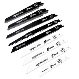 Amazon Basics bi-metal M2 and CRV blades for durable, versatile cuts.