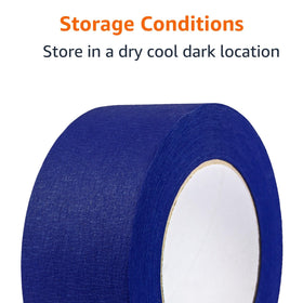 Amazon Basics blue painter's tape being removed easily with no residue