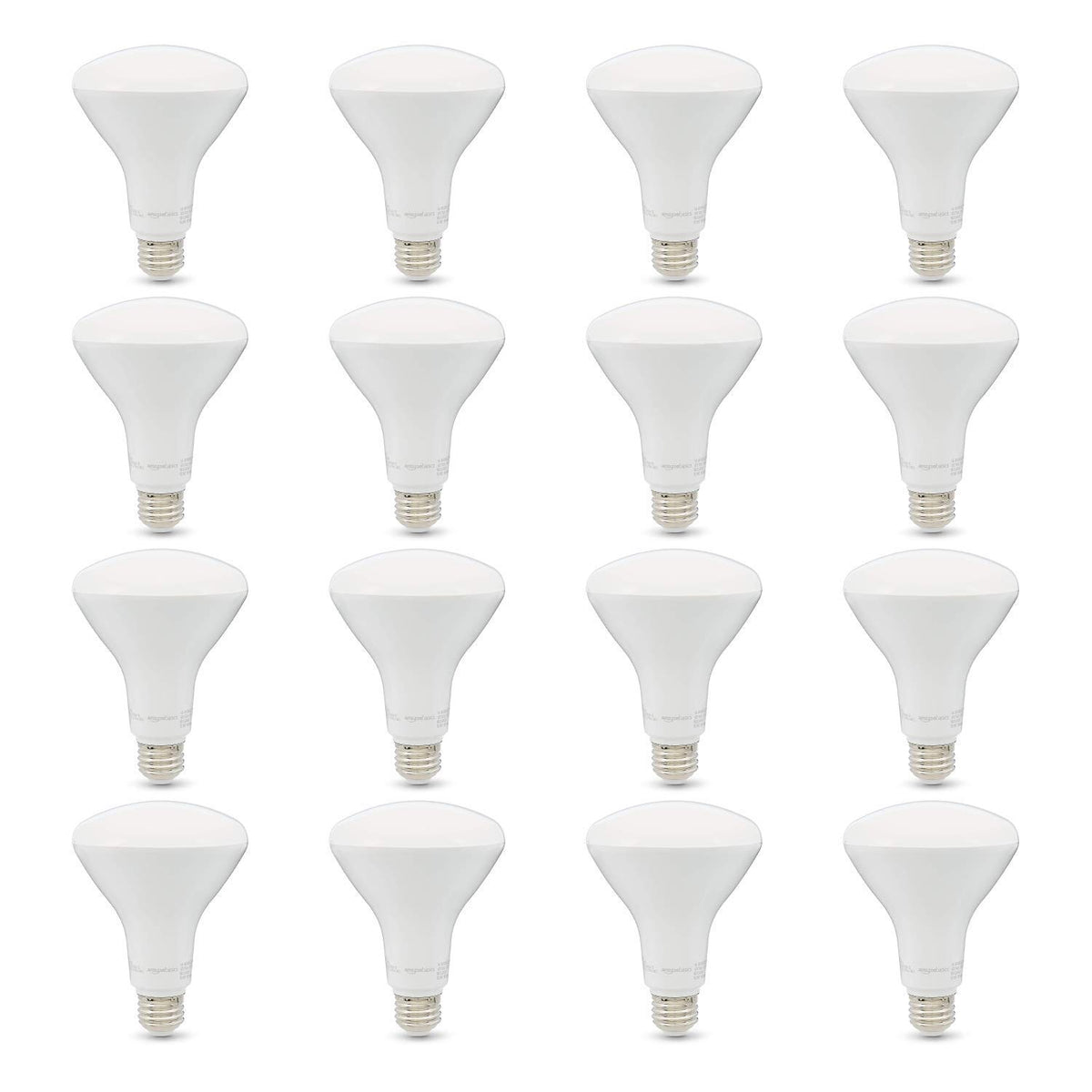 Amazon Basics BR30 LED bulb with soft-white-2700k light for cozy living spaces.